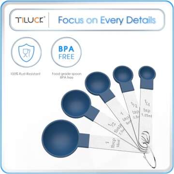 TILUCK Measuring Cups & Spoons Set for Easy Cooking & Baking