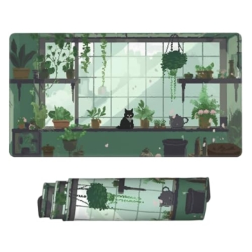 Big Gaming Mouse Pad Cute Cat Art XL Sized Perfect for Desk