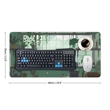 Big Gaming Mouse Pad Cute Cat Art XL Sized Perfect for Desk