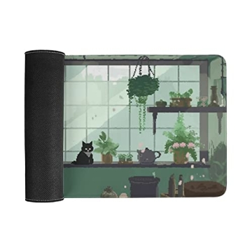 Big Gaming Mouse Pad Cute Cat Art XL Sized Perfect for Desk