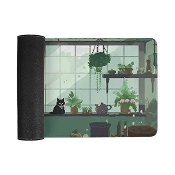 Big Gaming Mouse Pad Cute Cat Art XL Sized Perfect for Desk