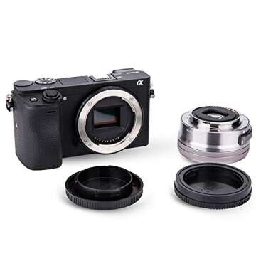 2 Pack JJC E-Mount Body Cap & Rear Lens Cap Kit for Sony A6000 A6100 A6300 A6400 A6500 A6600 A6700 A5100 A7C A7CR A7 IV III II A7R V IV III II A7S III II A1 A9 III FX3 FX30 & More Sony Camera & Lens