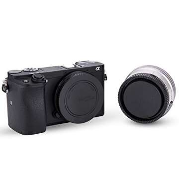2 Pack JJC E-Mount Body Cap & Rear Lens Cap Kit for Sony A6000 A6100 A6300 A6400 A6500 A6600 A6700 A5100 A7C A7CR A7 IV III II A7R V IV III II A7S III II A1 A9 III FX3 FX30 & More Sony Camera & Lens