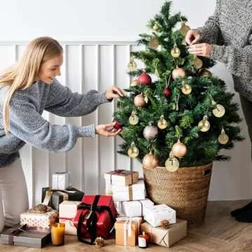 GOOTRADES Set of 24 Mini Shatterproof Christmas Balls Tree Ornaments Party Decoration, 3cm/1.1'' (Gold)