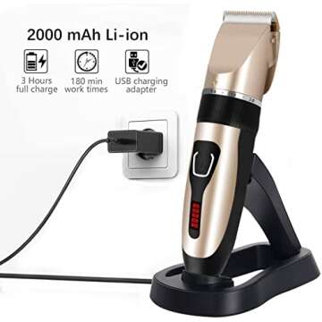 sanipoe Cordless Mens Haircut Machine, Professional Hair Clippers Electric Grooming Trimmer Set Rech...