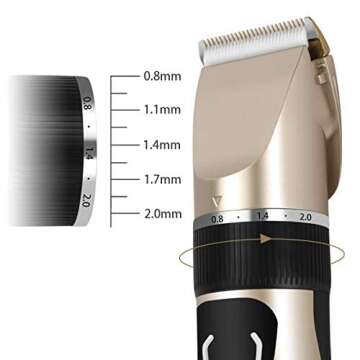 sanipoe Cordless Mens Haircut Machine, Professional Hair Clippers Electric Grooming Trimmer Set Rechargeable Hair Cutting Kits for Barber Kids Baby Father's Day, Golden