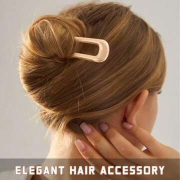 2Pcs French Hair Pins for Thick Hair, Metal French Twis Hair Pins for Women Girls, U-Shaped French P...