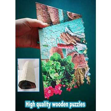 WAPAG Puzzles for Adults 1000 Piece, Wooden Window Cats Jigsaw Puzzles 1000 Pieces for Adults Family Friends