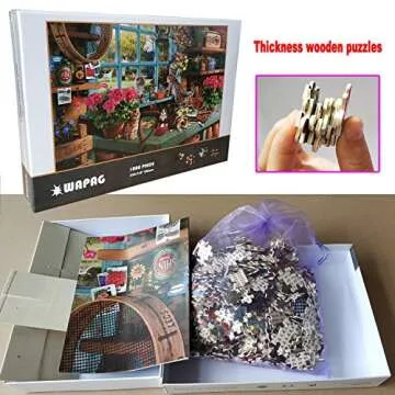 WAPAG Puzzles for Adults 1000 Piece, Wooden Window Cats Jigsaw Puzzles 1000 Pieces for Adults Family Friends