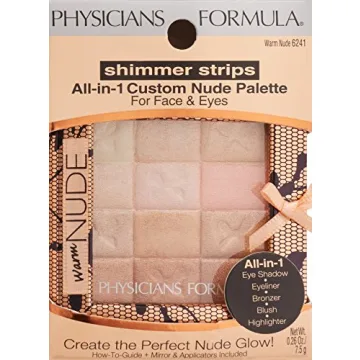 Physicians Formula Shimmer Strips Custom All-in-1 Nude Palette for Face & Eyes Warm Nude