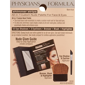 Physicians Formula Shimmer Strips Custom All-in-1 Nude Palette for Face & Eyes Warm Nude