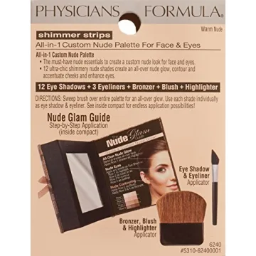 Physicians Formula Shimmer Strips Custom All-in-1 Nude Palette for Face & Eyes Warm Nude