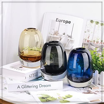 Elegant Black Grey Glass Vase for Home Decor