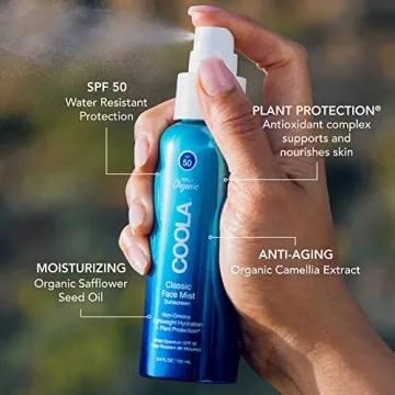 COOLA Organic SPF 50 Face Mist Vegan Gluten-Free Sunscreen