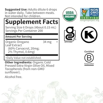 Organic Oil of Oregano Seasonal Drops for Immune Support