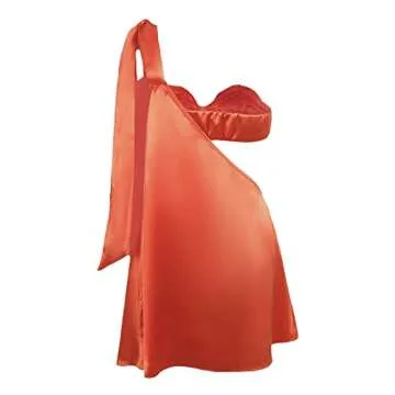 UAURORAO Women Y2k Sleeveless Ruffle Mini Dress Low Cut Backless Bodycon Short Dress Sexy Cutout Party Club Cami Dress(Cutout Orange,S)