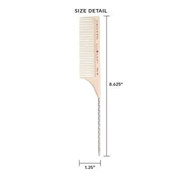 Cricket Silkomb Pro-55 Wide Tooth Rattail Comb Professional Hair Stylist Combs for Teasing Sectioning Parting Lifting Weaving Styling Coloring Hair