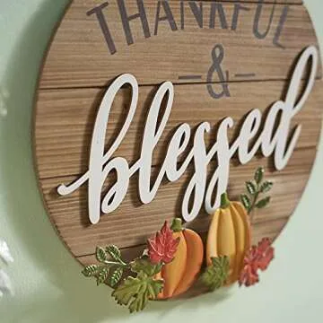 Eternhome Thanksgiving Metal Pumpkin Hanging Sign Decor