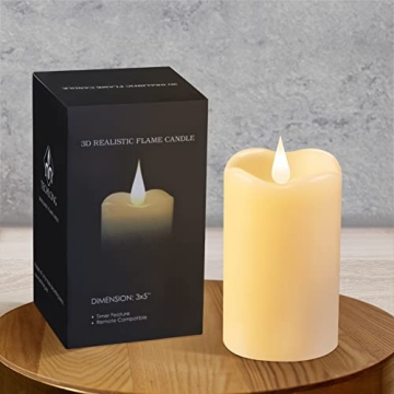 Flameless Candles with 3D Moving Flame for Home Ambiance