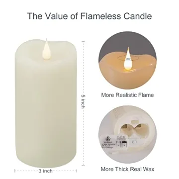 Flameless Candles with 3D Moving Flame for Home Ambiance
