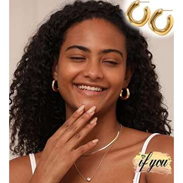 6 Pairs Gold Huggie Hoop Earrings for Women, Dainty 14K Gold Plated Lightweight Small Hoop Earrings ...