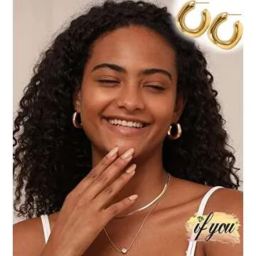 6 Pairs Gold Huggie Hoop Earrings for Women, Dainty 14K Gold Plated Lightweight Small Hoop Earrings ...