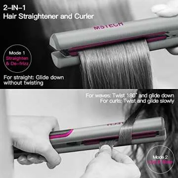 MSTECH Hair Straightener and Curler 2-in-1 Tool for All Hairstyles