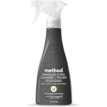 Method Stainless Steel Cleaner + Polish 14 oz Wood Polish, 14 oz. Bundle, 2 ct.