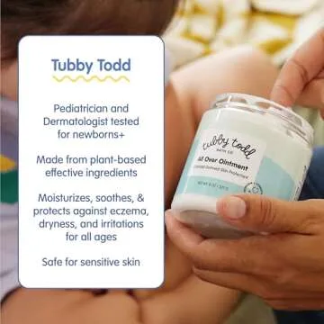 TUBBY TODD All Over Ointment - Baby Eczema Cream - Everyday Multi-Purpose Baby Skin Relief Cream - Sensitive Skin, Dry Skin & Irritation - Steroid & Gluten Free - Fragrance Free, 2 Pack 3.5oz & 8oz