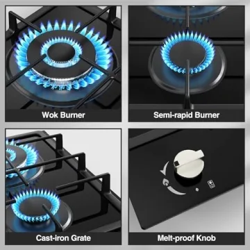 Nafewin 12" Dual Fuel Propane Cooktop for Safe Cooking