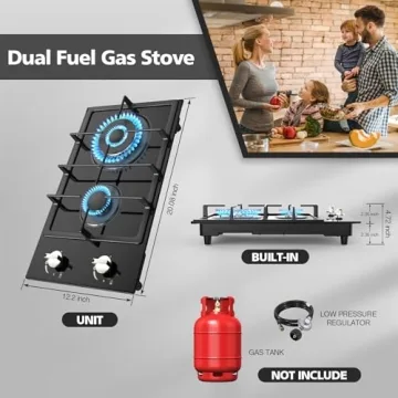 Nafewin 12" Dual Fuel Propane Cooktop for Safe Cooking