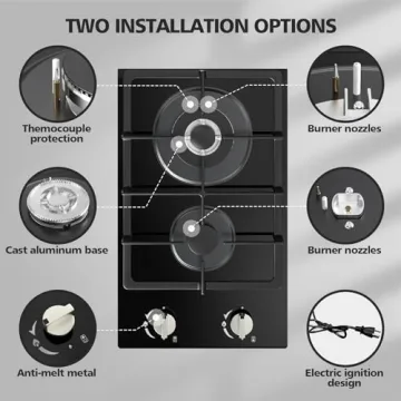 Nafewin 12" Dual Fuel Propane Cooktop for Safe Cooking