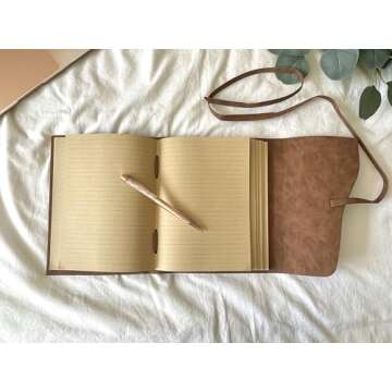 Selene & Gaia | Vegan Leather Journals for Men, Faux Leather Notebook for women, Vintage Style Book of Shadows, Soft Cover Writing Notebook, Travel Diary, Grimoire (Brown | 6x8 | Kraft Brown Lined)