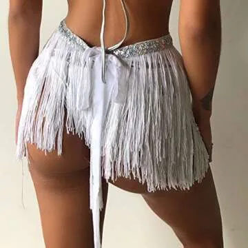 Wuchieal Belly Dance Costume Hip Scarf Belt with Tassels