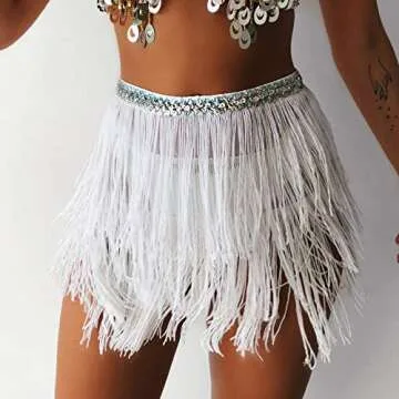 Wuchieal Belly Dance Costume Hip Scarf Belt with Tassels