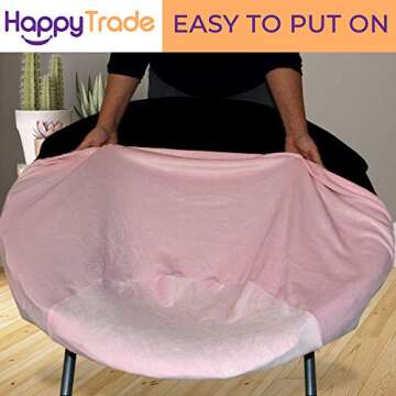 Happy Trade Round Chair Cover – Premium Happy Trade Chair Cover Stretchy and Lightweight Papasan Cover Replacement Designed for Seats 28 31 inch x 29 33 inch