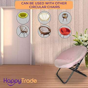 Happy Trade Round Chair Cover – Premium Happy Trade Chair Cover Stretchy and Lightweight Papasan Cover Replacement Designed for Seats 28 31 inch x 29 33 inch