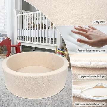 MEOGETY Kids Foam Ball Pits for Toddlers Babies Dogs Cats, Soft Infant Baby Ball Pit Pool for Girls ...