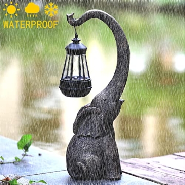 15" Solar Elephant Sculpture for Garden Decor