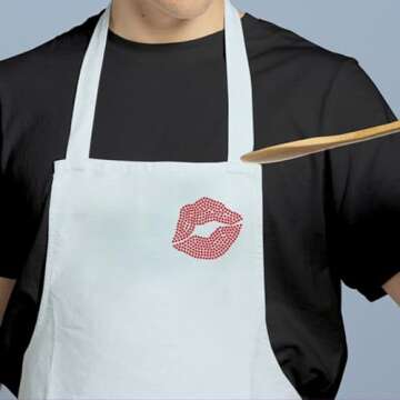 9 Pieces Lips Rhinestone Iron-On Transfers for Sparkle Style