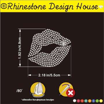 9 Pieces Lips Rhinestone Iron-On Transfers for Sparkle Style
