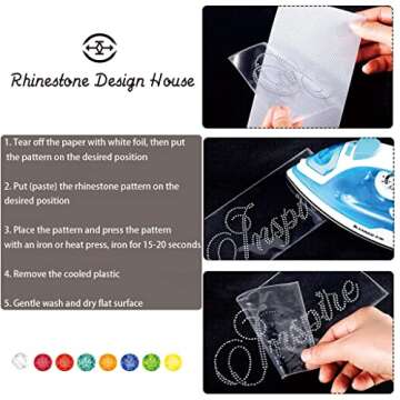 9 Pieces Lips Rhinestone Iron-On Transfers for Sparkle Style