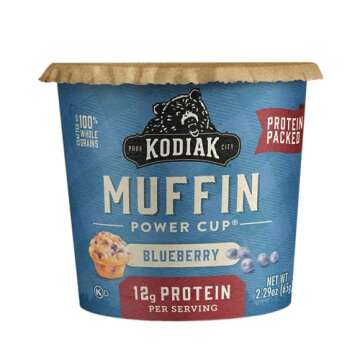 Kodiak Cakes Minute Muffins, Mountain Blueberry, 2.29 Ounce (Pack of 12) (Packaging May Vary)