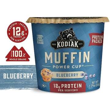 Kodiak Cakes Minute Muffins, Mountain Blueberry, 2.29 Ounce (Pack of 12) (Packaging May Vary)
