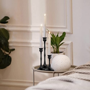 Set of 3 Elegant Black Candle Sticks - Vintage Home Decor