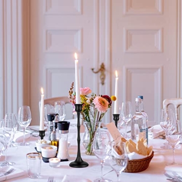 Set of 3 Elegant Black Candle Sticks - Vintage Home Decor