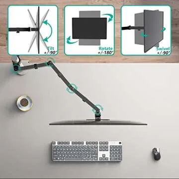 WALI Adjustable Monitor Arm for Ergonomic Workspace