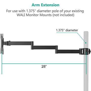 WALI Adjustable Monitor Arm for Ergonomic Workspace