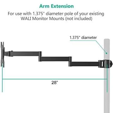 WALI Adjustable Monitor Arm for Ergonomic Workspace