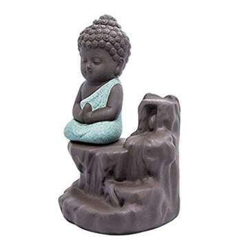 Waterfall Incense Burner Buddha Ceramic Holder for Relaxation